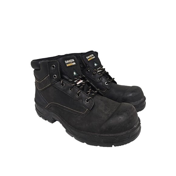 Dakota Men\'s 6\'\' 877 Steel Toe Steel Plate Work Boots Black Leather Size 13M main image 7